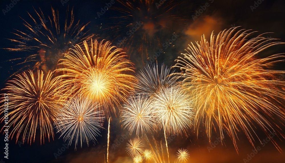 Fireworks light up the night sky Fireworks light up the night sky