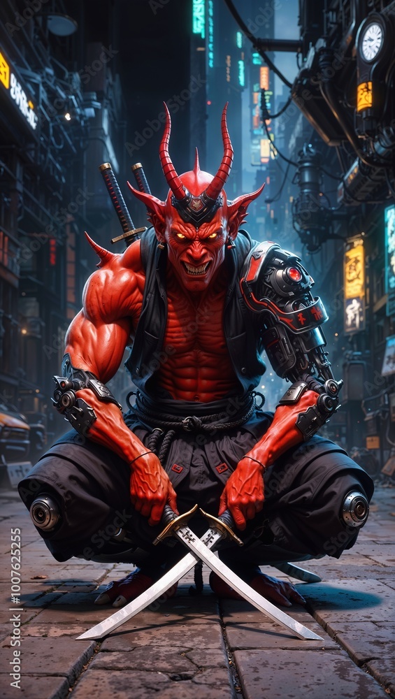 Cyberpunk Demon Ready To Fight Cyberpunk Demon Ready To Fight