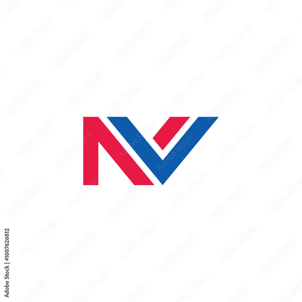 letter nv abstract colorful geometric line simple logo vector letter nv abstract colorful geometric line simple logo vector