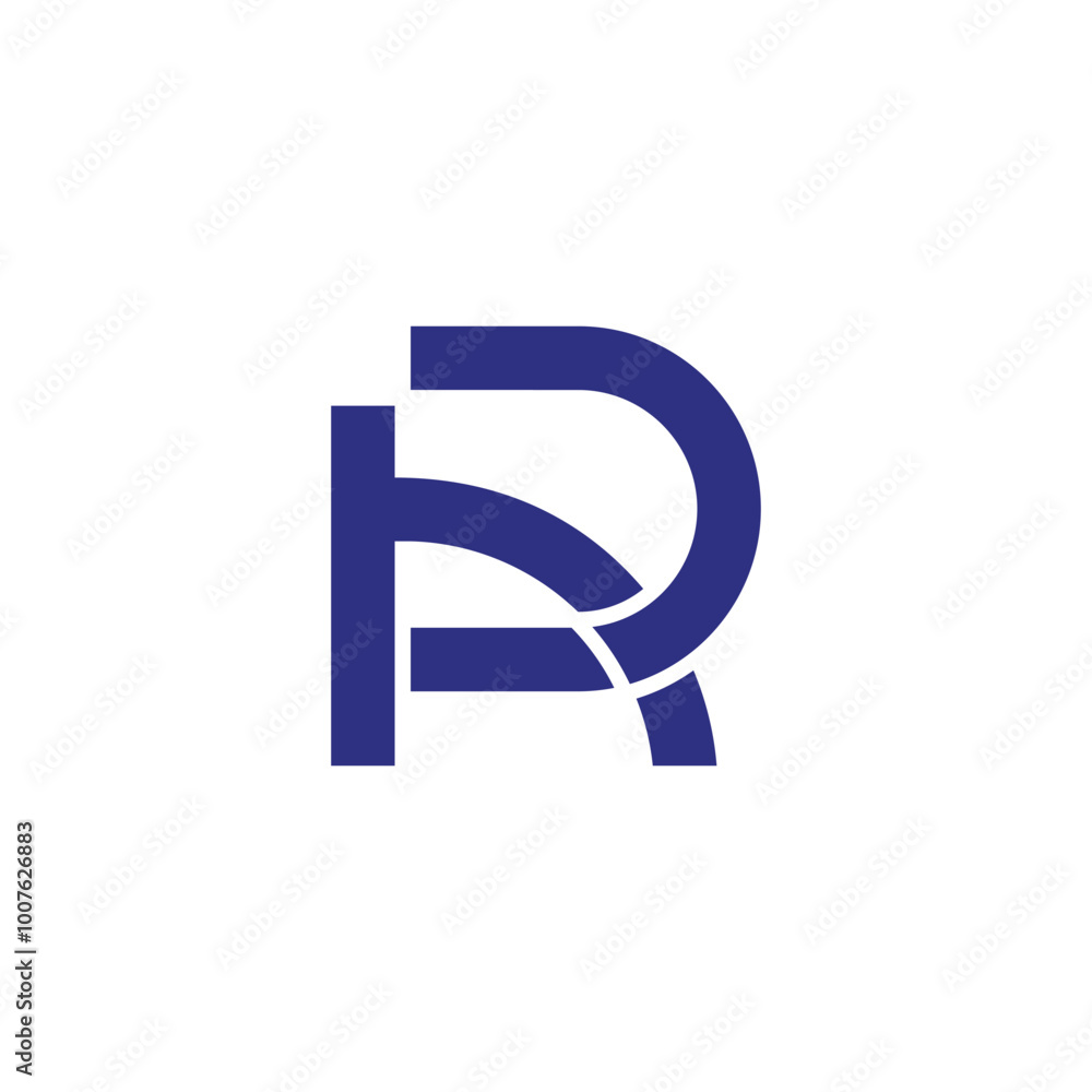 letter ar linked geometric lines blue logo vector letter ar linked geometric lines blue logo vector