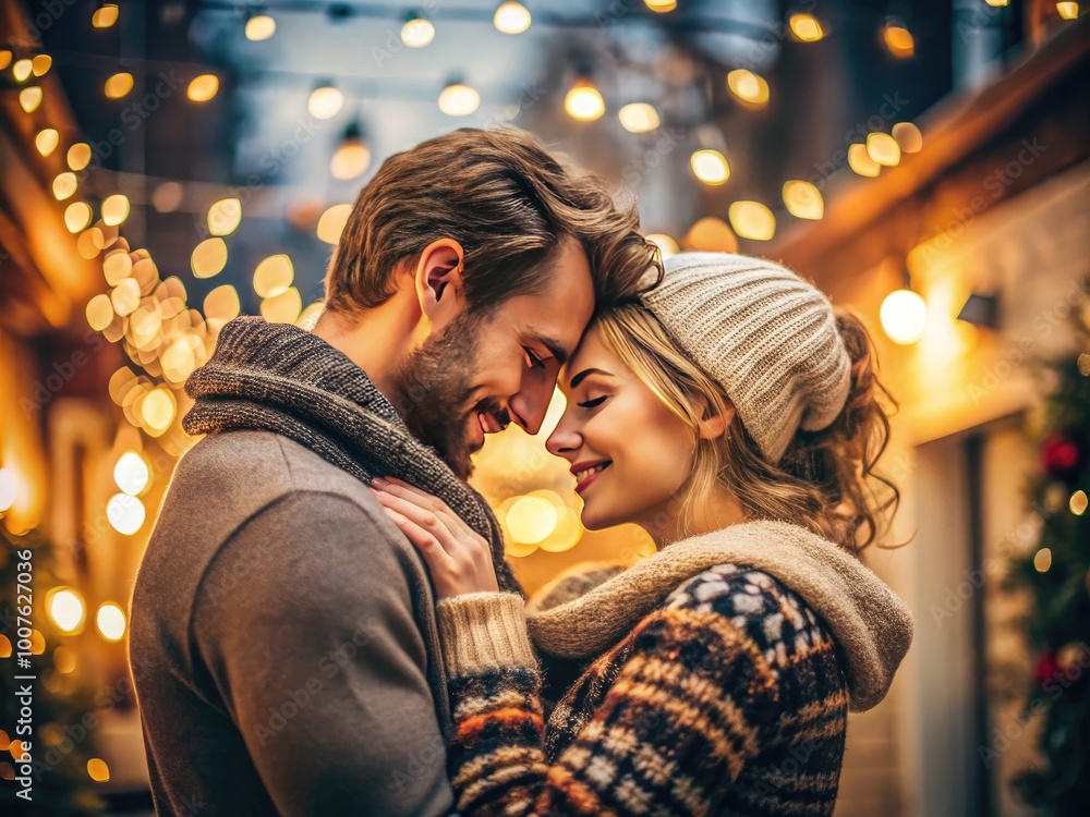 Cozy Moments of Affection and Intimacy Between a Couple Embracing in a Warm and Loving Atmosphere Cozy Moments of Affection and Intimacy Between a Couple Embracing in a Warm and Loving Atmosphere