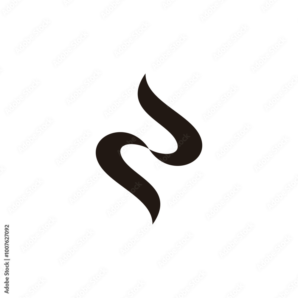 letter n number 2 ribbon fabric logo vector letter n number 2 ribbon fabric logo vector