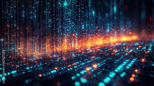 Wallpaper Mural Digital Abstract Background with Vibrant Lights and Colors Torontodigital.ca