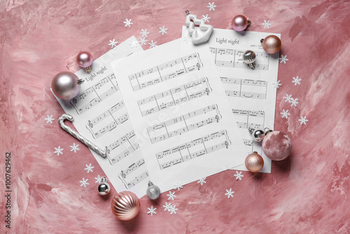 Composition with music shee...