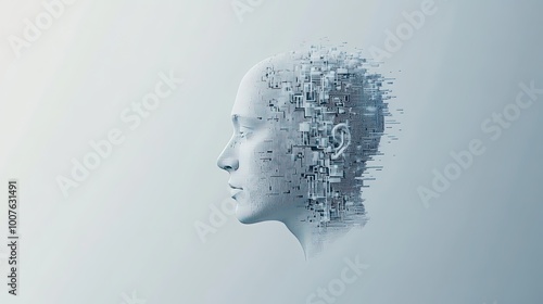 Digital Human Head Composed of Fragmented Particles