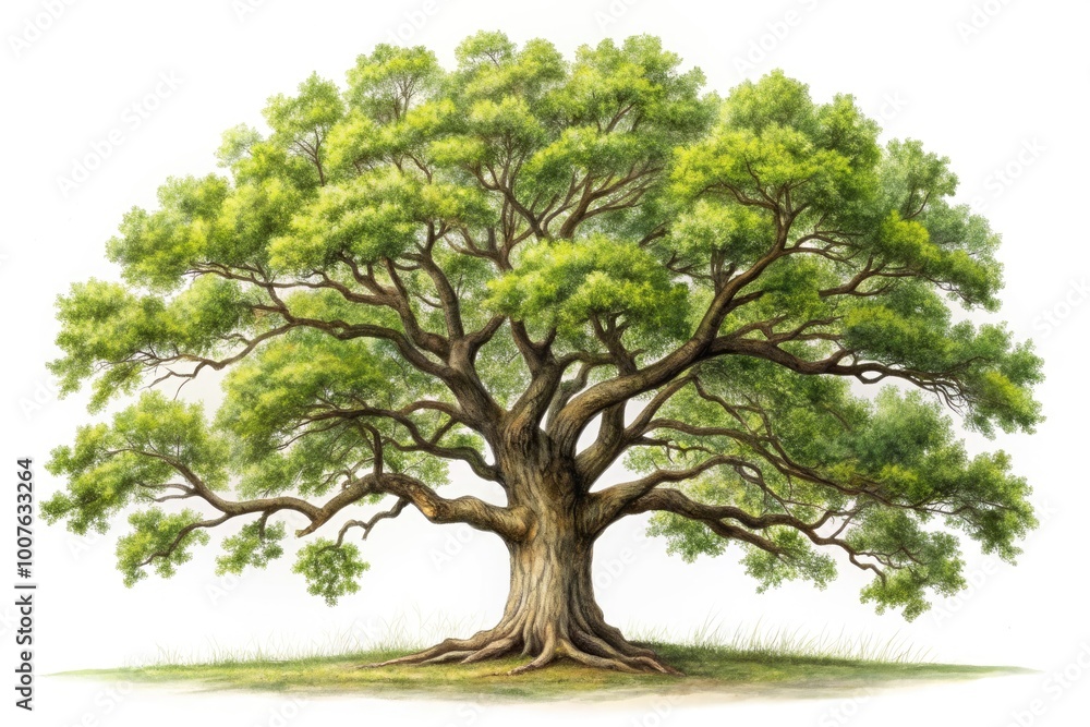 custom made wallpaper toronto digitalDetailed Sketch of a Majestic Oak Tree with Intricate Branches and Leaves on White Background