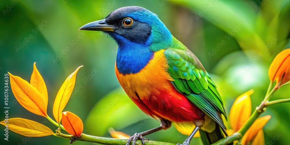 Obraz premium Discovering Jamaica's National Bird: The Colorful Doctor Bird in Its Natural Tropical Habitat
