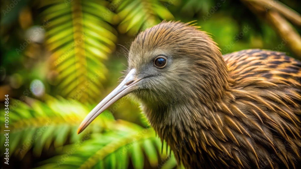 Obraz premium Discovering the Unique Characteristics and Habitat of the Fascinating Kiwi Bird from New Zealand