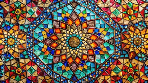 Wallpaper Mural A vibrant mosaic of geometric shapes, each piece reflecting light in a dazzling array of colors, creates a mesmerizing visual tapestry. Torontodigital.ca