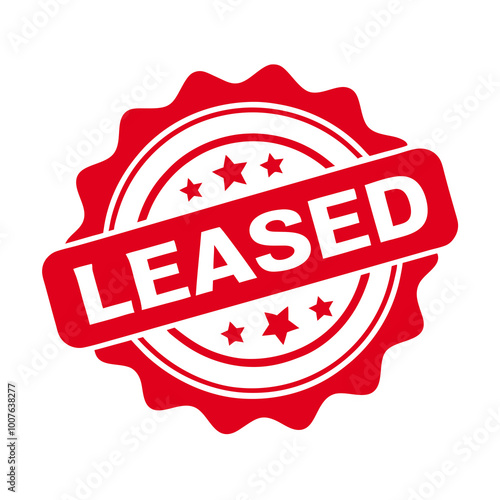 Red Leased Stamp with Stars in Circular Design