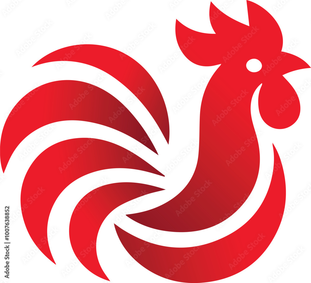 Abstract rooster logo design Abstract rooster logo design