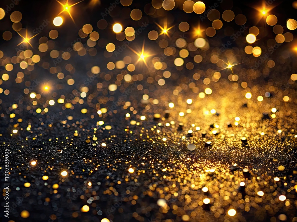 Elegant black and gold sparkle background perfect for luxury design and festive celebrations Elegant black and gold sparkle background perfect for luxury design and festive celebrations