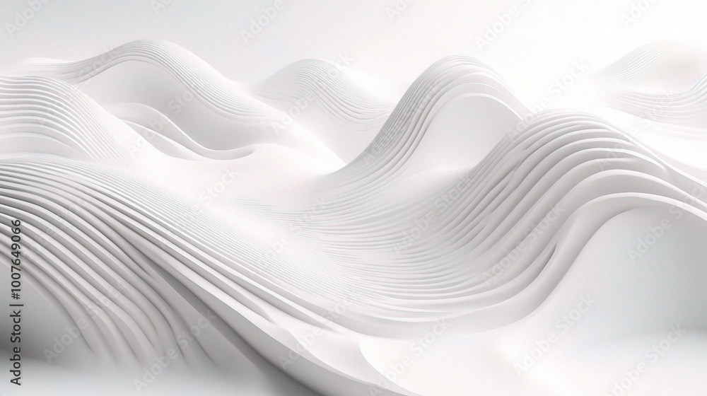 Obraz premium Abstract White Wave Patterns in Soft Light
