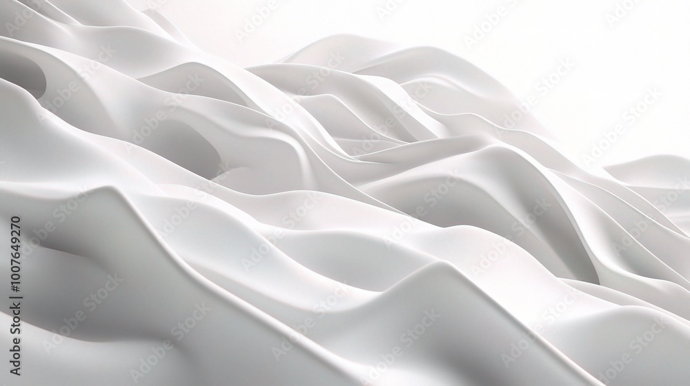 Obraz premium Elegant White Wave Textile Background for Design