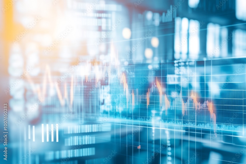 A dynamic stock market graph showcasing an upward trend, with arrows pointing towards growth and success. Surrounding glowing numbers and financial data enhance the visual impact, symbolizing a thrivi A dynamic stock market graph showcasing an upward trend, with arrows pointing towards growth and success. Surrounding glowing numbers and financial data enhance the visual impact, symbolizing a thrivi
