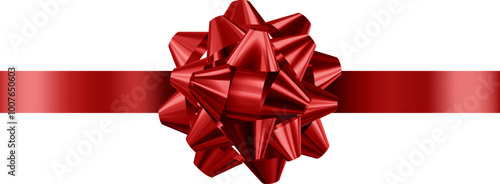 red bow and ribbon realistic illustration for christmas and birthday decorations	