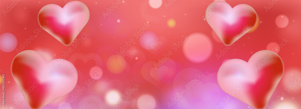 Heart shape with bokeh abstract banner background concept Heart shape with bokeh abstract banner background concept