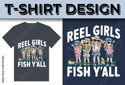 Fishing creative t-shirt emblem typography illustration design  template 