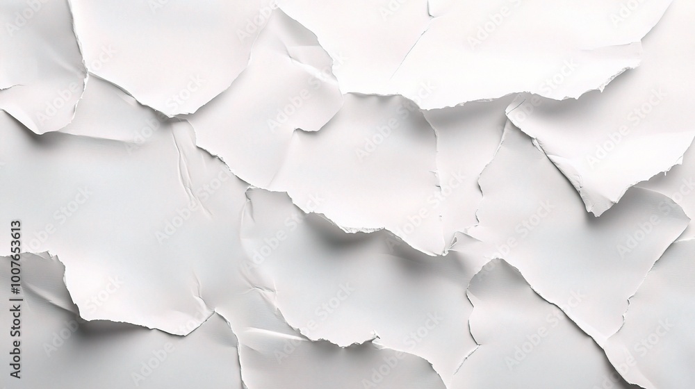 Textured White Paper with Torn Edges Textured White Paper with Torn Edges