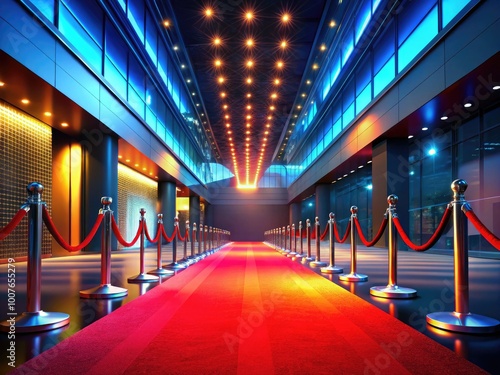 Futuristic Red Carpet Event with Sleek Architecture and Vibrant Lighting for Glamorous Gatherings