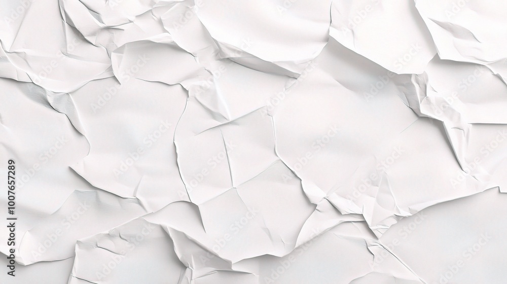 Obraz premium Crumpled White Paper Background Texture
