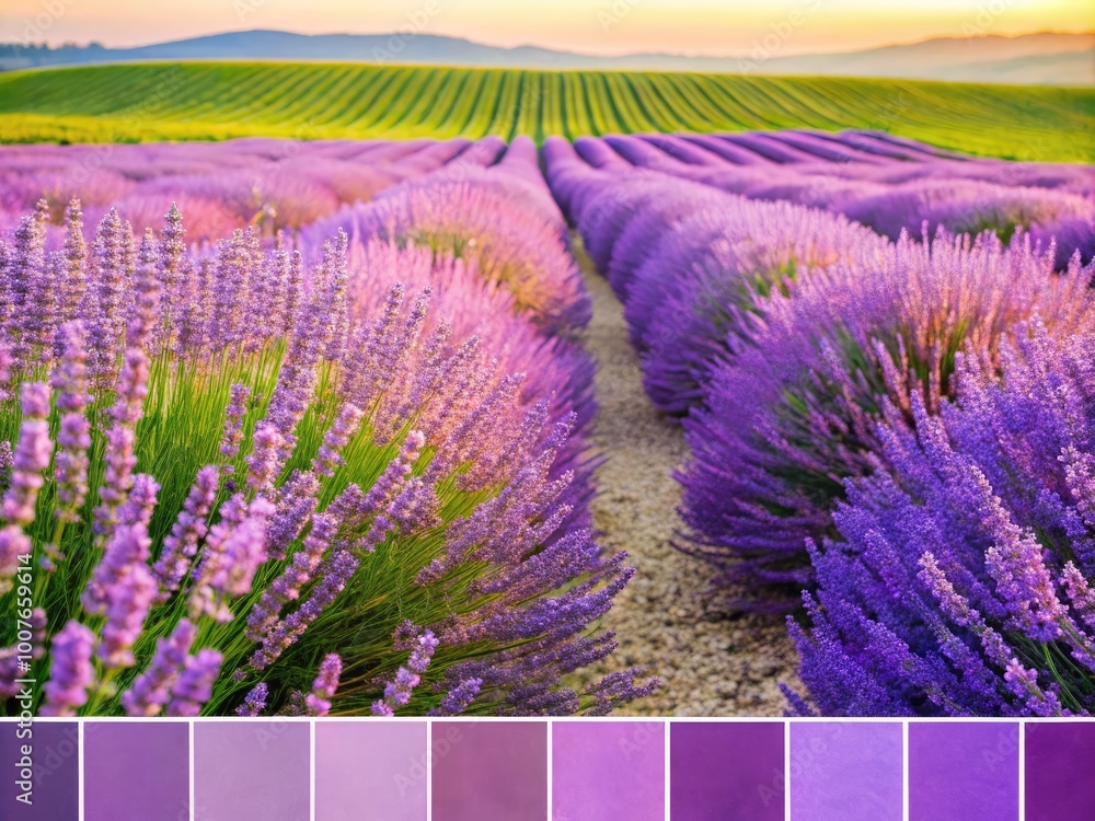 Obraz premium Harmonious Color Palette Featuring Shades that Complement Lavender for Design and Decoration Projects