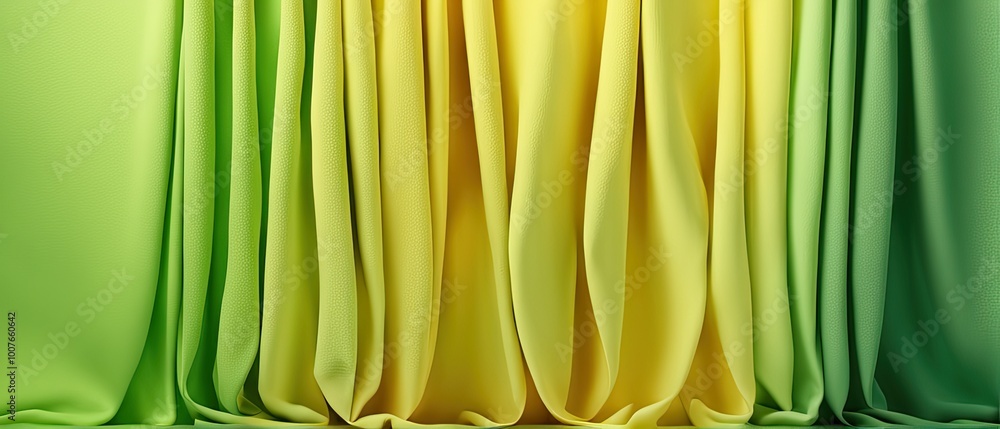 Fototapeta premium Abstract Green and Yellow Curtains