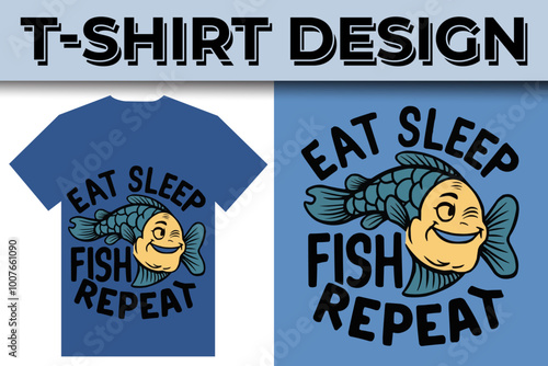 Fishing creative t-shirt emblem typography illustration design  template 