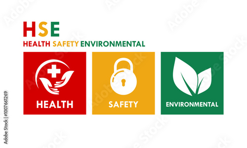 HSE-Health Safety Environmental design logo template illustration