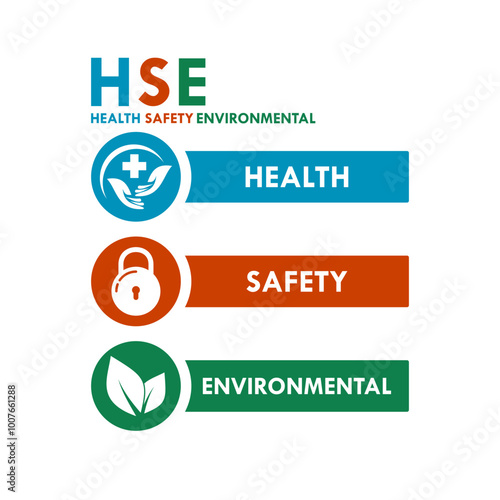 HSE-Health Safety Environmental design logo template illustration