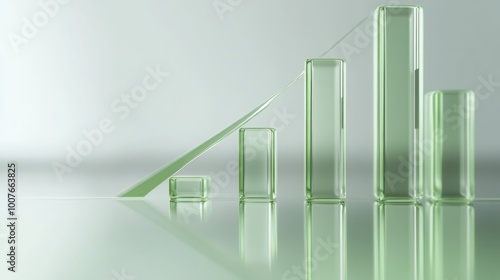 Wallpaper Mural A minimalist glass bar graph illustrating growth and success in business. This transparent design emphasizes financial data and analysis, showcasing an increase in economic performance and investment. Torontodigital.ca