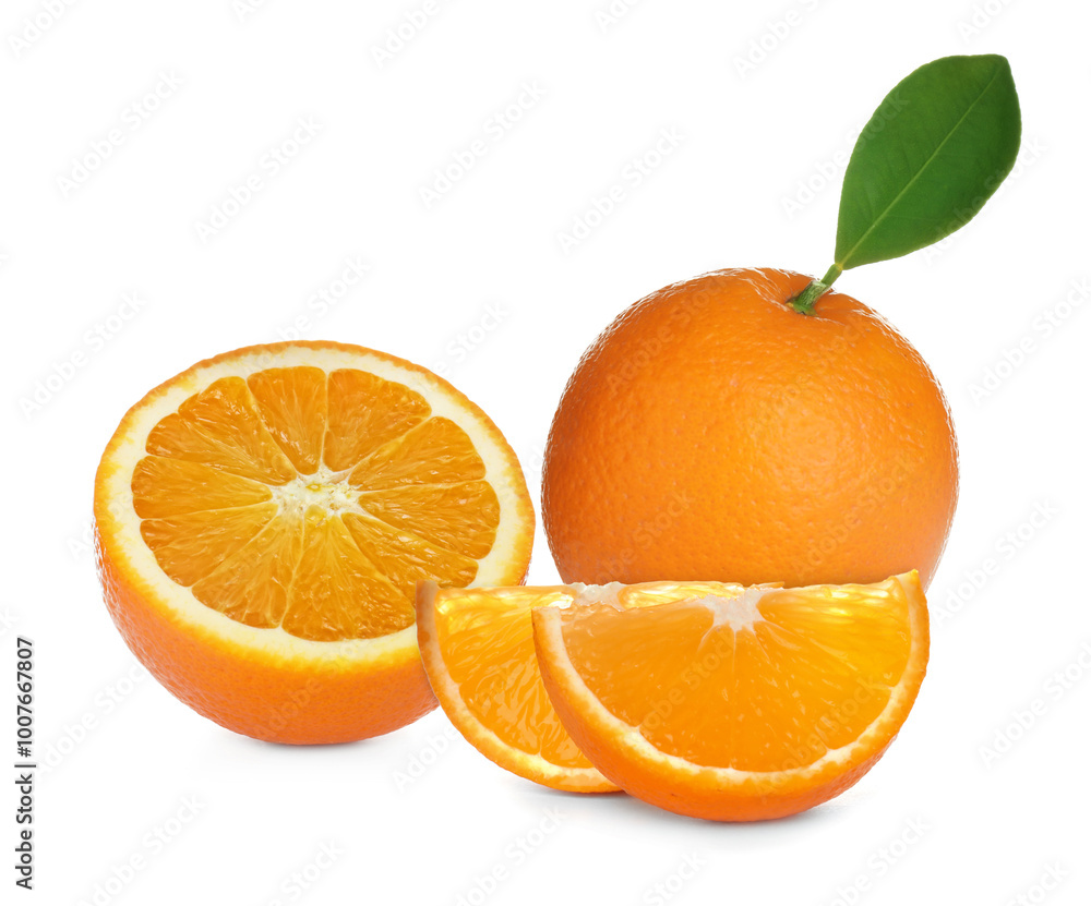 Fresh ripe oranges on white background. Citrus fruit Fresh ripe oranges on white background. Citrus fruit