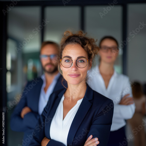 businessmen and women meeting in the office