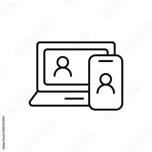 online meeting thin outline icon vector design good for web or mobile app