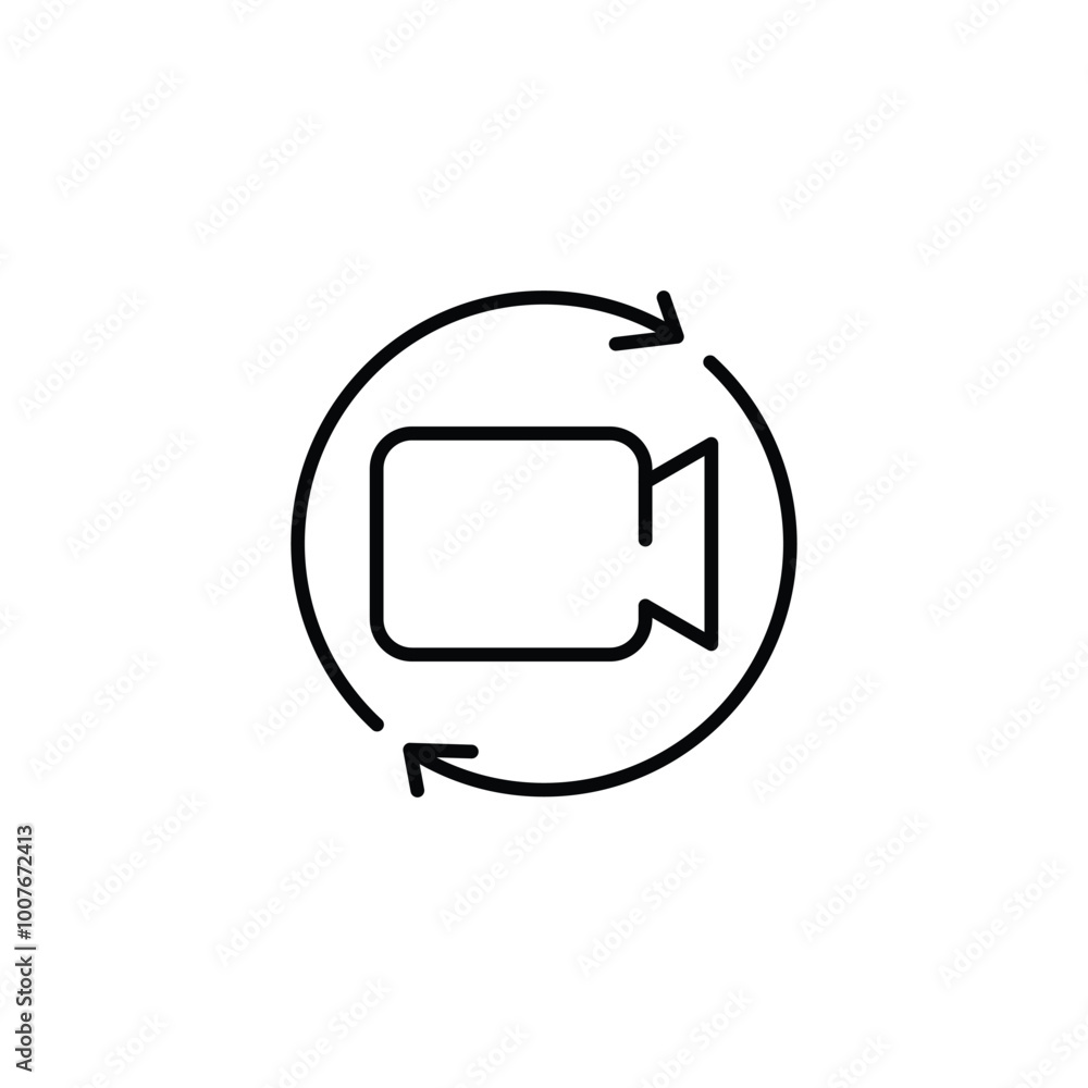 camera rotation thin outline icon vector design good for web or mobile app camera rotation thin outline icon vector design good for web or mobile app