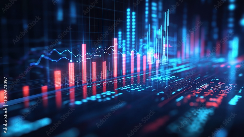 Abstract Data Visualization with Colorful Bars and Lines Abstract Data Visualization with Colorful Bars and Lines