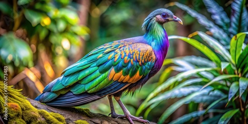 Majestic Hadida Bird in Natural Habitat Displaying Its Unique Iridescent Plumage and Graceful Stance photo