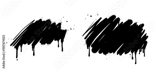 Abstract background. spray paint graffiti banners and ink splashes, ink blots. Spray Paint Vector Element isolated on White Background. vector illustration
