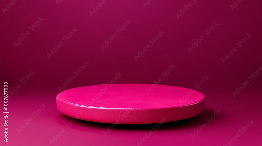 A pink platform on a pink background. A pink platform on a pink background.