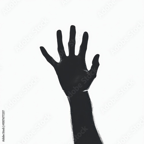 A phantom hand reaching out from the shadows, ghostly energy, Halloween spirit, isolated on white background