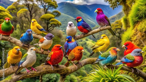 Rare New Zealand Birds in Their Natural Habitat Showcasing Unique Colors and Characteristics photo