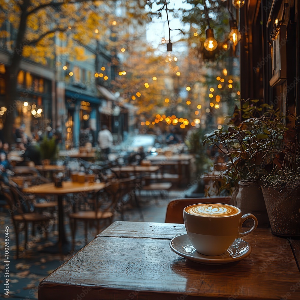 Cozy Cafe with Coffee and Warm Ambiance Cozy Cafe with Coffee and Warm Ambiance