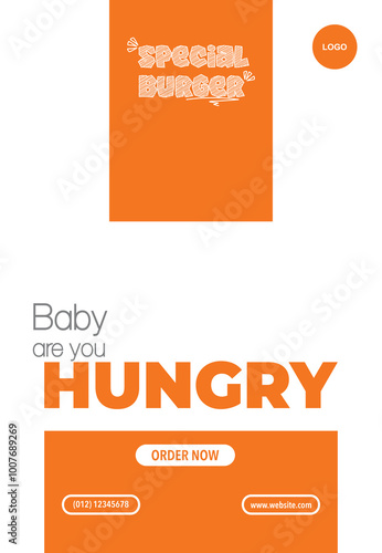 template food poster banner promotion social media post with orange color element