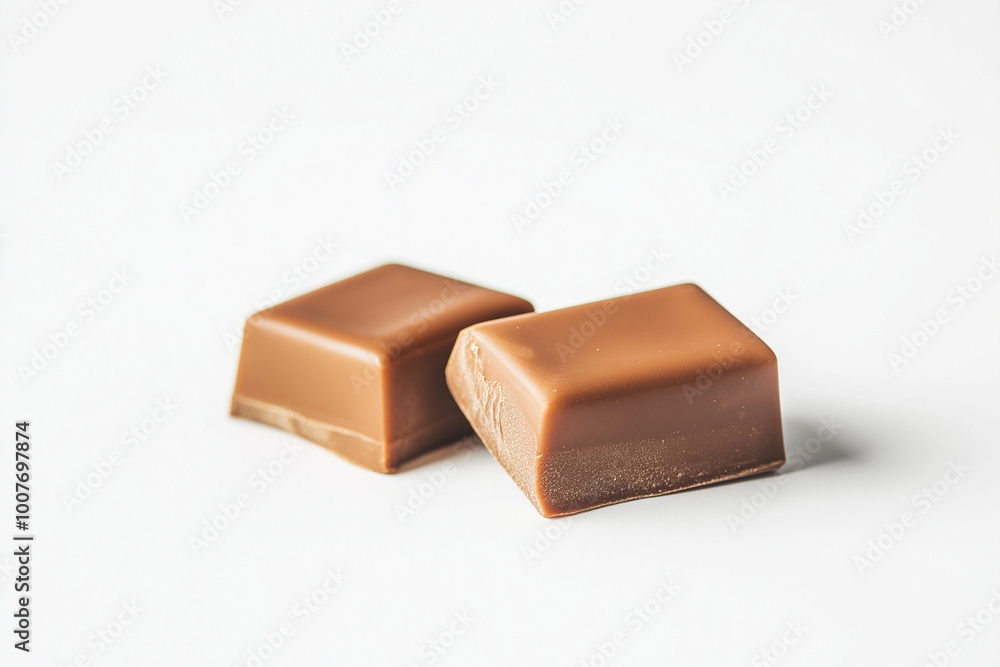 Of two milk chocolate bars, white background. AI generation. Of two milk chocolate bars, white background. AI generation.