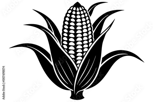 corn  silhouette,  Corn icon isolated on white background