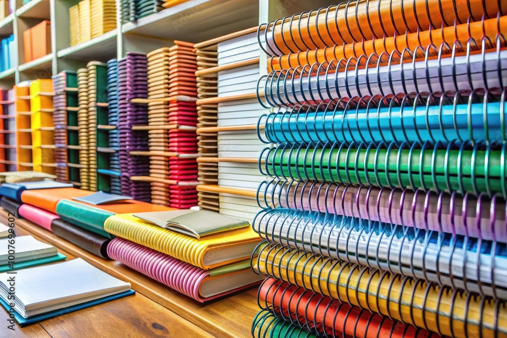 Spiral binding from a copy shop showcasing various colors and styles in ...