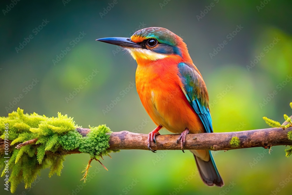 Stunning Peach Colored Bird Perched Gracefully on a Branch in a Vibrant Natural Setting Stunning Peach Colored Bird Perched Gracefully on a Branch in a Vibrant Natural Setting