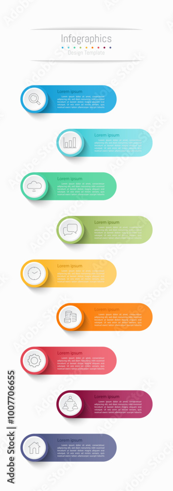 Infographic 9 options design elements for your business data. Vector Illustration. Infographic 9 options design elements for your business data. Vector Illustration.