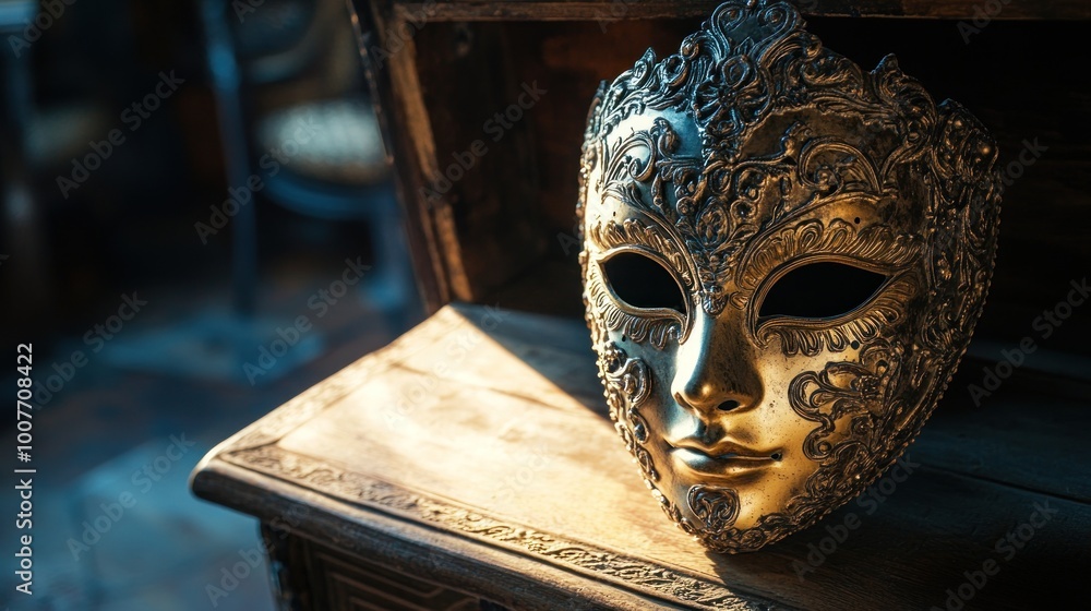 Elegant Golden Venetian Mask Elegant Golden Venetian Mask