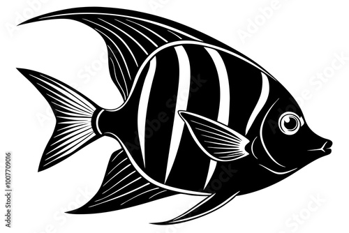 angelfish silhouette vector illustration white background